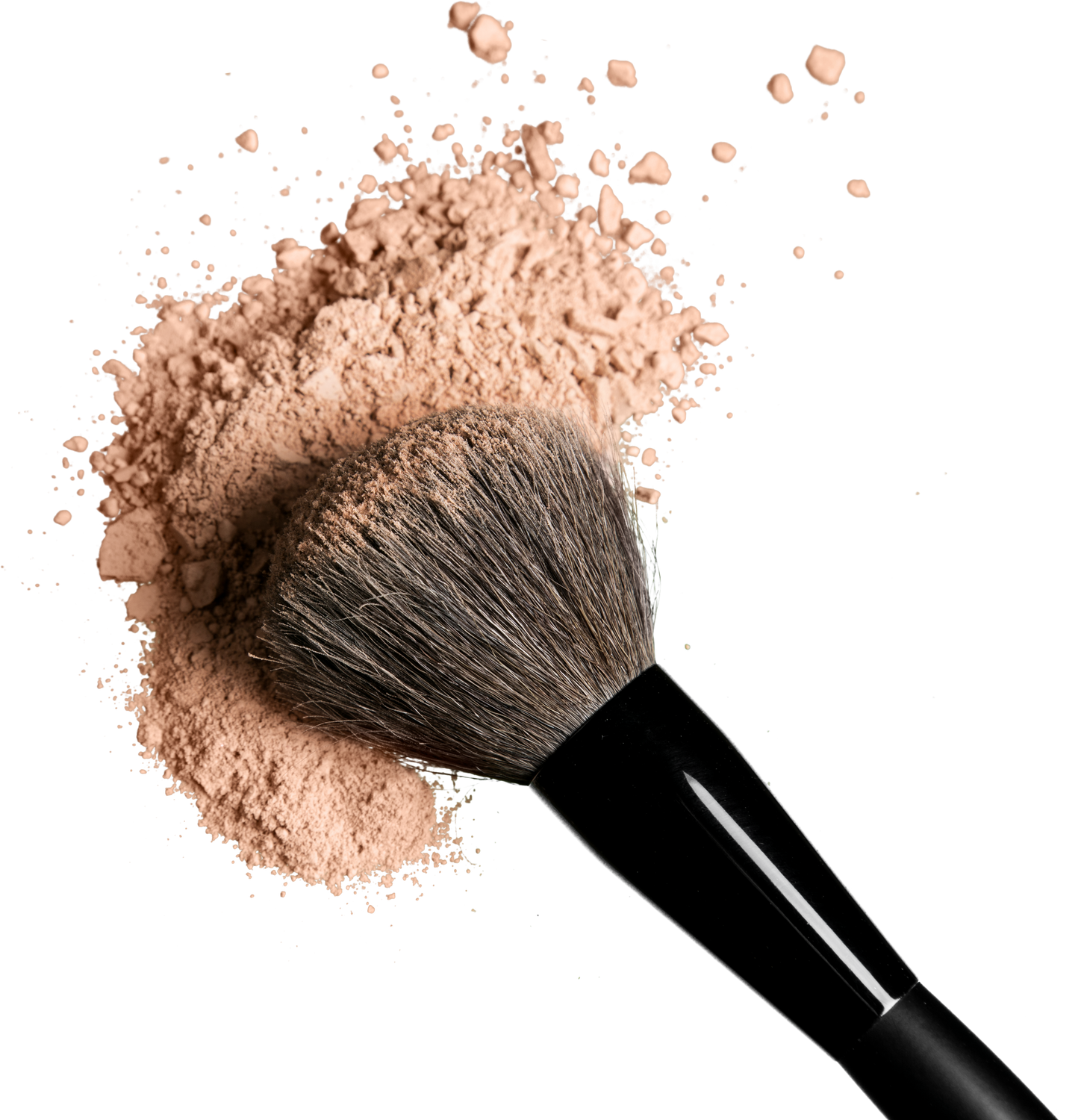 Powdered foundation and a brush